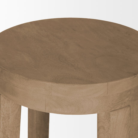 Brahma 30" Total Height White Washed Wood Stool from Mercana - Luna Furniture