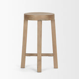 Brahma 26" Total Height White Washed Wood Stool from Mercana - Luna Furniture