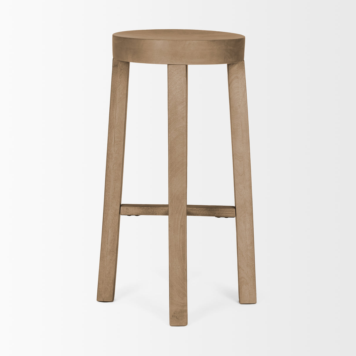 Brahma 30" Total Height White Washed Wood Stool from Mercana - Luna Furniture