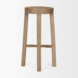 Brahma 30" Total Height White Washed Wood Stool from Mercana - Luna Furniture