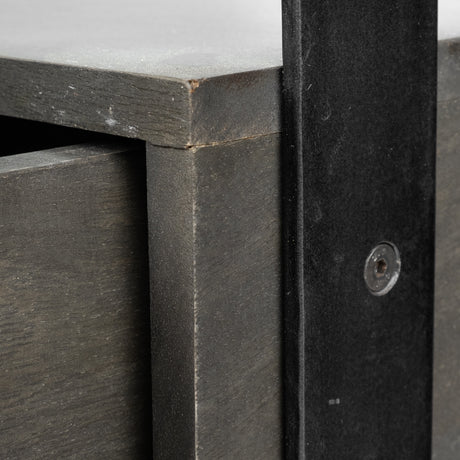 Vidro 54x30 Rectangular Glass Top Black Solid Wood Drawers & Black Frame Coffee Table from Mercana - Luna Furniture