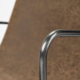Sawyer II Brown Faux-Leather Seat Black Iron Frame Dining Chair from Mercana - Luna Furniture
