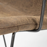 Sawyer II Brown Faux-Leather Seat Black Iron Frame Dining Chair from Mercana - Luna Furniture