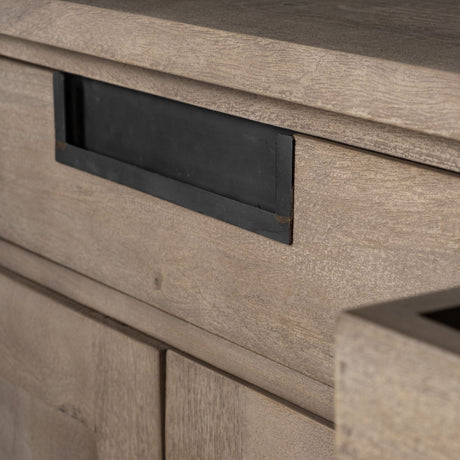 Braxton III 81.5x18.5 Natural Brown Solid Wood 3 Drawer 6 Door Sideboard from Mercana - Luna Furniture