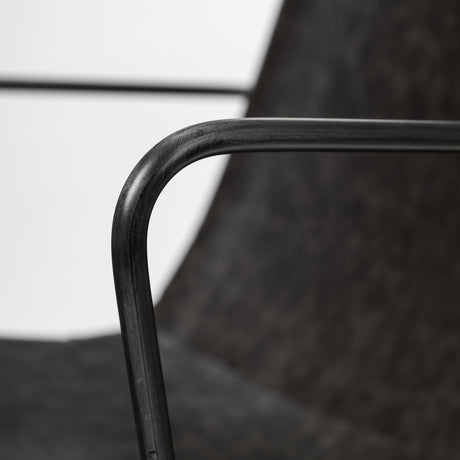 Sawyer II Black Faux-Leather Seat Black Iron Frame Dining Chair from Mercana - Luna Furniture