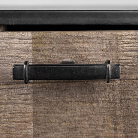 Alvin 82x20 Brown Solid Wood With Black Metal Frame 3 Drawer 2 Cabinet Door Sideboard from Mercana - Luna Furniture