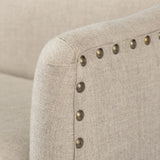 Bergen 60L x 19W Beige Fabric Covered Seat W/Brown Wood Frame Accent Bench from Mercana - Luna Furniture