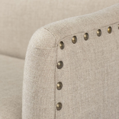 Bergen 60L x 19W Beige Fabric Covered Seat W/Brown Wood Frame Accent Bench from Mercana - Luna Furniture