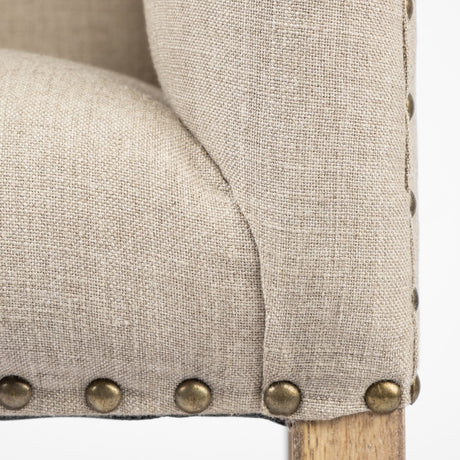 Bergen 60L x 19W Beige Fabric Covered Seat W/Brown Wood Frame Accent Bench from Mercana - Luna Furniture