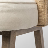 Monmouth 24.25" Seat Height Cream/Beige Fabric Seat Brown Wood Frame Counter Stool from Mercana - Luna Furniture