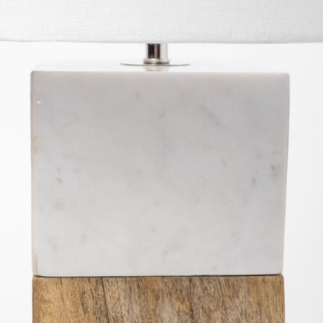 Woodrow (22.3"H) Light Brown Wood w/ White Accent Table Lamp from Mercana - Luna Furniture