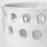 Larissa Set of Two White Ceramic Hollow Pattern Vases from Mercana - Luna Furniture
