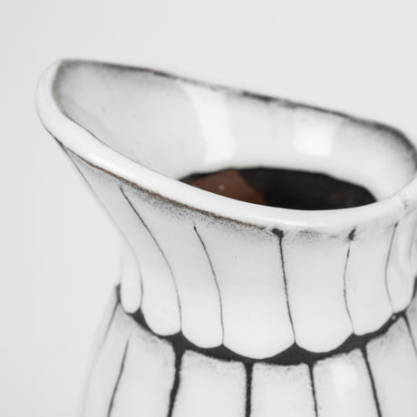 Lome Large White/Black Patterned Ceramic Water Pitcher from Mercana - Luna Furniture