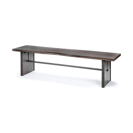 Ledger I 70L x 17W Brown Live-Edge Wooden Dining Bench from Mercana - Luna Furniture