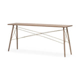 Kirby I 66L x 16W Brown Wooden Cross Braced Console Table from Mercana - Luna Furniture