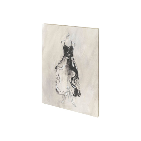 Black Evening Gown II by Ethan Harper a Hand Embellished Textured Canvas
