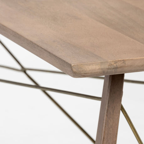 Kirby I 66L x 16W Brown Wooden Cross Braced Console Table from Mercana - Luna Furniture
