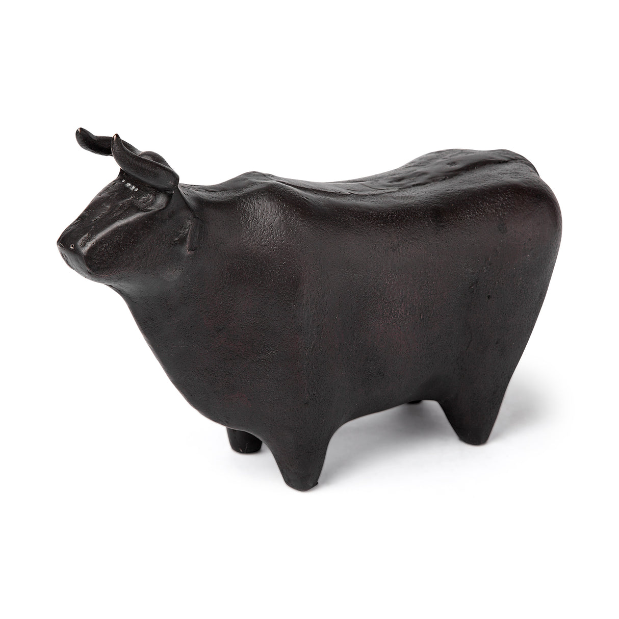 Taurus II 9L x 4W Black Cast Aluminum Bull Decorative Object from Mercana - Luna Furniture
