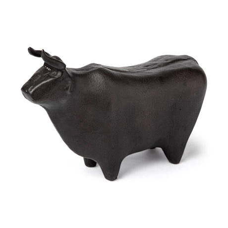 Taurus II 9L x 4W Black Cast Aluminum Bull Decorative Object from Mercana - Luna Furniture