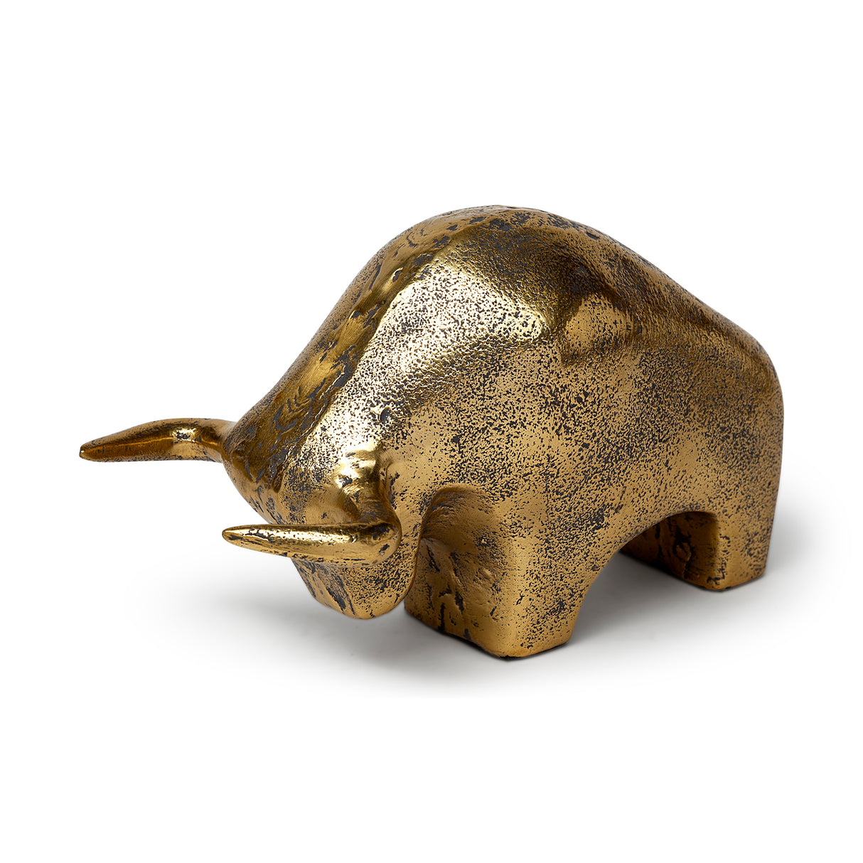Tauro I 9L x 4W Gold Cast Aluminum Raging Bull from Mercana - Luna Furniture