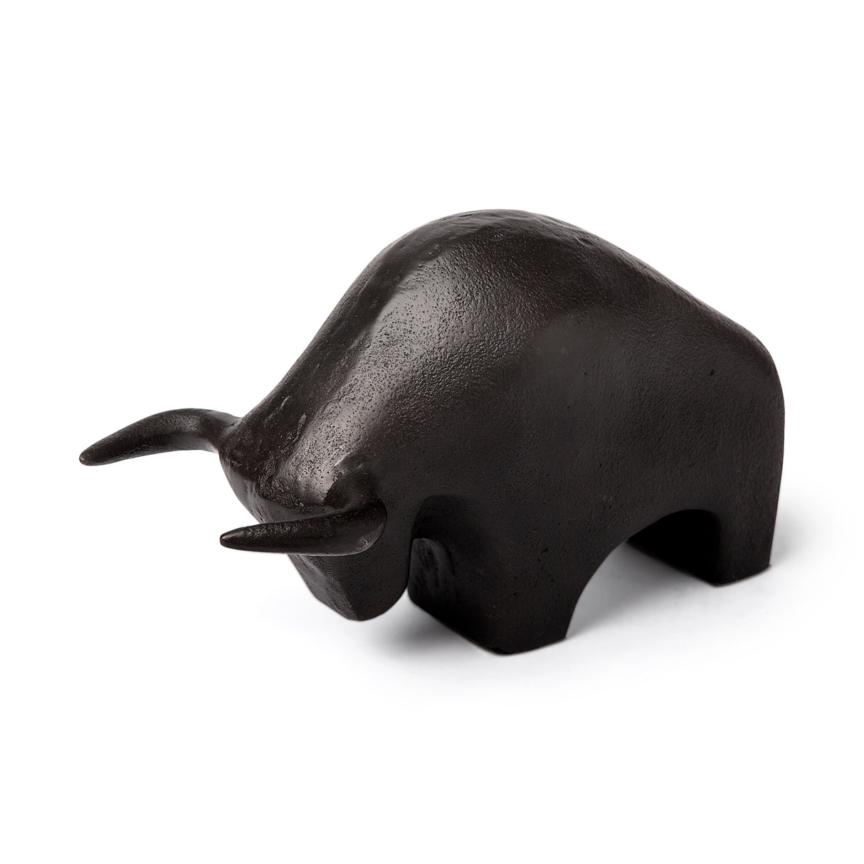 Tauro II 9L x 4W Black Cast Aluminum Raging Bull from Mercana - Luna Furniture