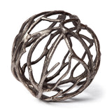 Sphaira II Large 7L x 7W Silver Cast Aluminum Decorative Tree Branch Orb from Mercana - Luna Furniture