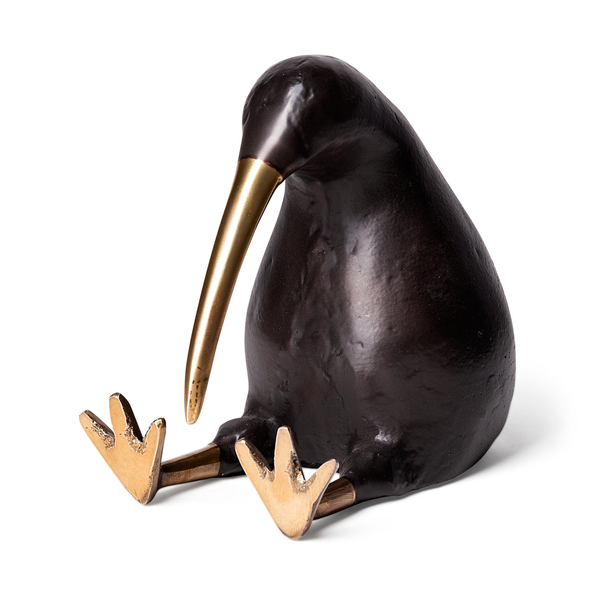 Dodo Kiwi 7L x 4W Black Cast Aluminum Mauritian Bird Sculpture from Mercana - Luna Furniture