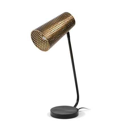 Wesley II (22.4"H) Gold/Black Perforated Metal Shade Table Lamp from Mercana - Luna Furniture
