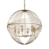 Chiron II 36L x 36W x 38H Gold Metal Globe Six Bulb Chandelier from Mercana - Luna Furniture
