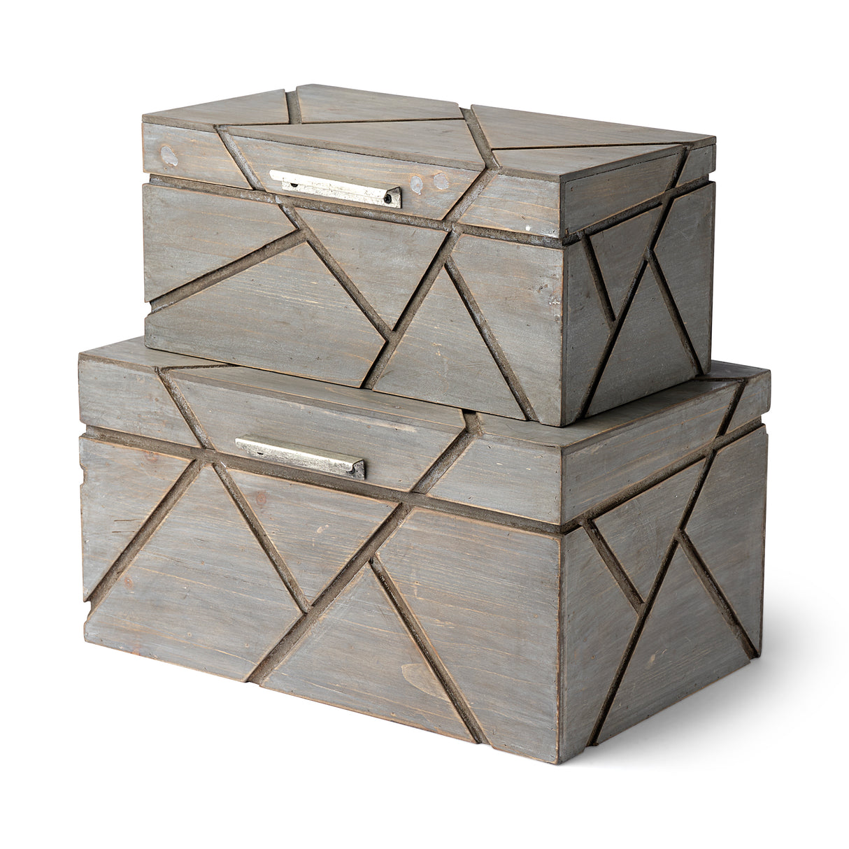 Niobe (Set of 2) 16L x 11W Gray Wooden Nesting Boxes from Mercana - Luna Furniture