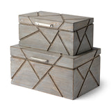 Niobe (Set of 2) 16L x 11W Gray Wooden Nesting Boxes from Mercana - Luna Furniture