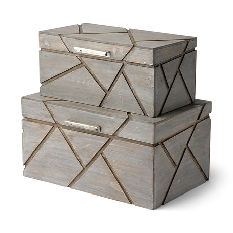 Niobe (Set of 2) 16L x 11W Gray Wooden Nesting Boxes from Mercana - Luna Furniture
