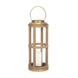 Andy II Small Natural Wood Cylindrical Lantern from Mercana - Luna Furniture