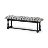 Denison II 56L x 15W Black Wood Base Woven-Leather Cushion Top Accent Bench from Mercana - Luna Furniture
