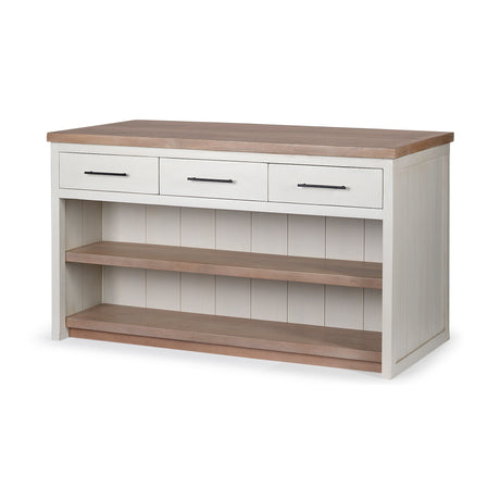 Fairview II White and Brown Two-Tone Stain Solid Wood Kitchen Island from Mercana - Luna Furniture