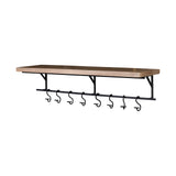 Schutt 36L Wall Mounted Wooden Shelf w/ 8 Hooks for Coats, Hats from Mercana - Luna Furniture