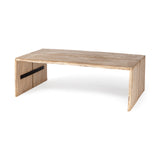 San Andreas 48x30.5 Rectangular Brown Solid Wood Top and Base Coffee Table from Mercana - Luna Furniture