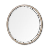 Sonance 54" Round Brown Wood Frame Mirror from Mercana - Luna Furniture
