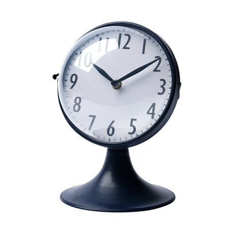 Weymouth Blue Metal Glass Dome Table Clock from Mercana - Luna Furniture