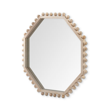 Torquay 33L x 33H Natural Wood Octagon Frame Mirror from Mercana - Luna Furniture