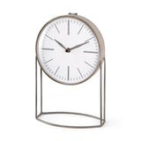 Aurus Matte Gray Metal Table Clock from Mercana - Luna Furniture