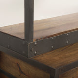 Brodie II Medium Brown Wood Black Ladder Four Shelf Shelving Unit 57L x 20.5W x94H from Mercana - Luna Furniture