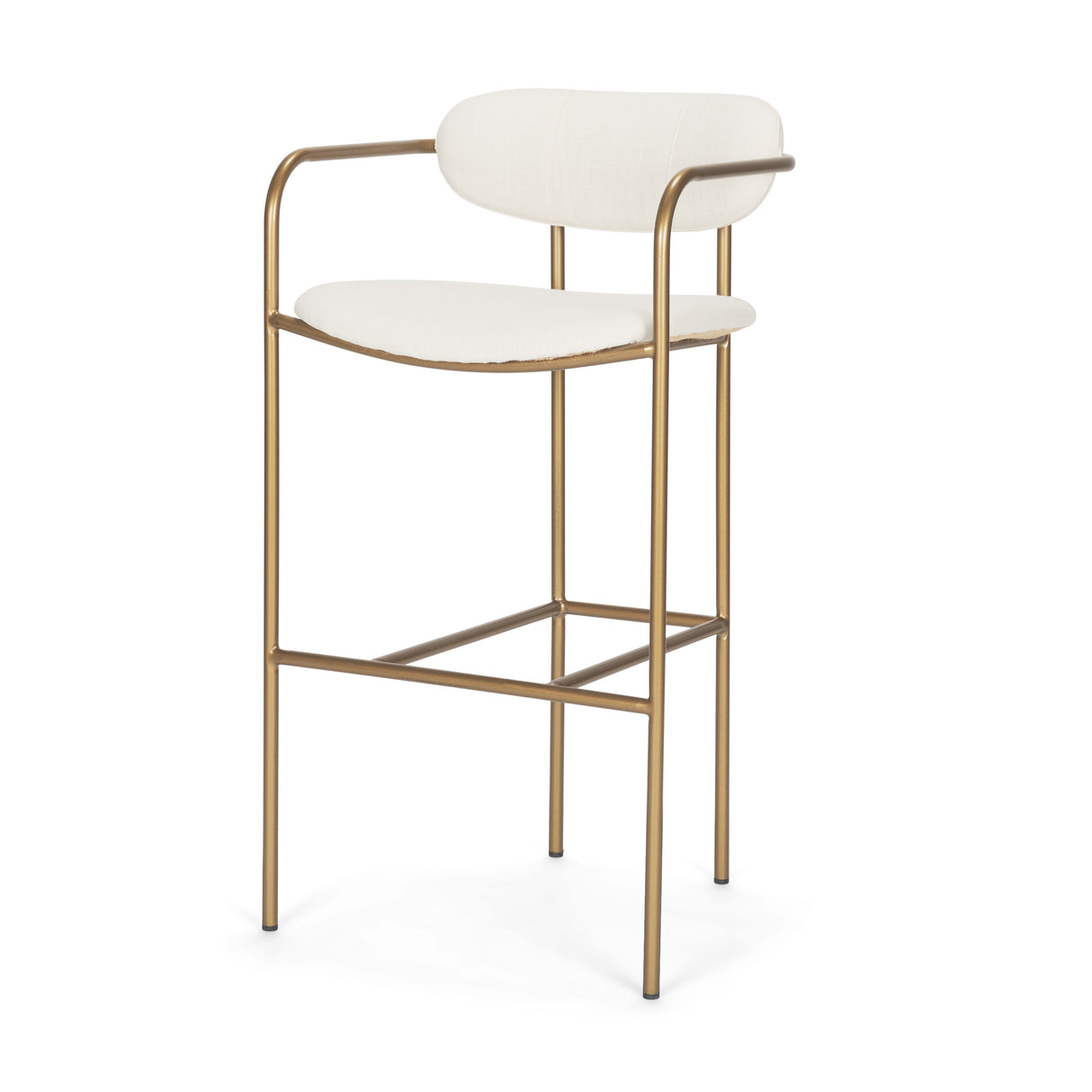 Parker 30" Seat Height Cream Fabric Seat Gold Metal Bar Stool from Mercana - Luna Furniture