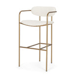 Parker 30" Seat Height Cream Fabric Seat Gold Metal Bar Stool from Mercana - Luna Furniture
