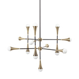 Decarlo II (43" x 41") Black/Gold Metal Multi-Arm Thirteen Light Chandelier from Mercana - Luna Furniture