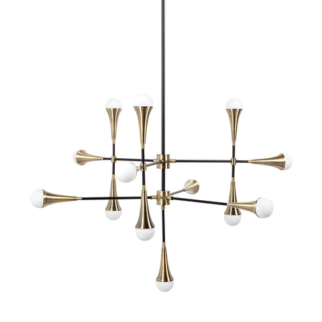 Decarlo II (43" x 41") Black/Gold Metal Multi-Arm Thirteen Light Chandelier from Mercana - Luna Furniture