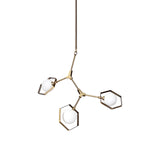 Desousa II (33.9"L x 8.8"W x 28"H) Champagne Metal Multi-Arm Three Light Chandelier from Mercana - Luna Furniture
