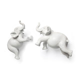 Maynard Set of 2 White Elephant Wall Decorations from Mercana - Luna Furniture