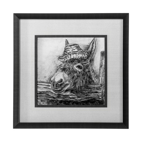 Donkey I by Mercana Studio a Hand Embellished Textured Framed Art Print Matted under Glass from Mercana - Luna Furniture