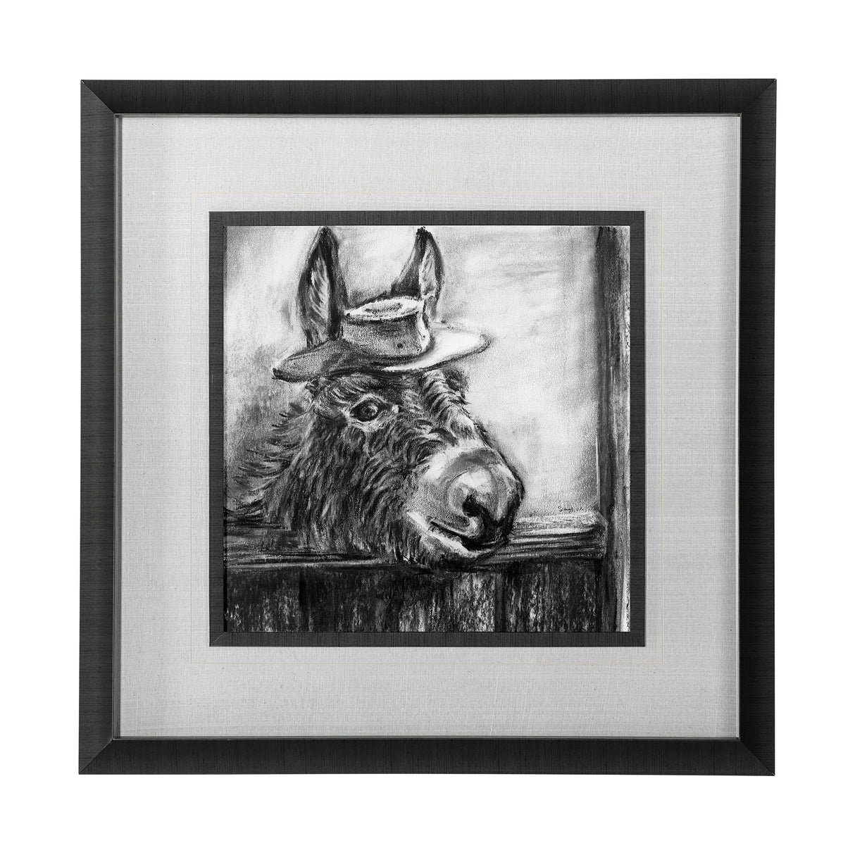 Donkey II by Mercana Studio a Hand Embellished Textured Framed Art Print Matted under Glass from Mercana - Luna Furniture